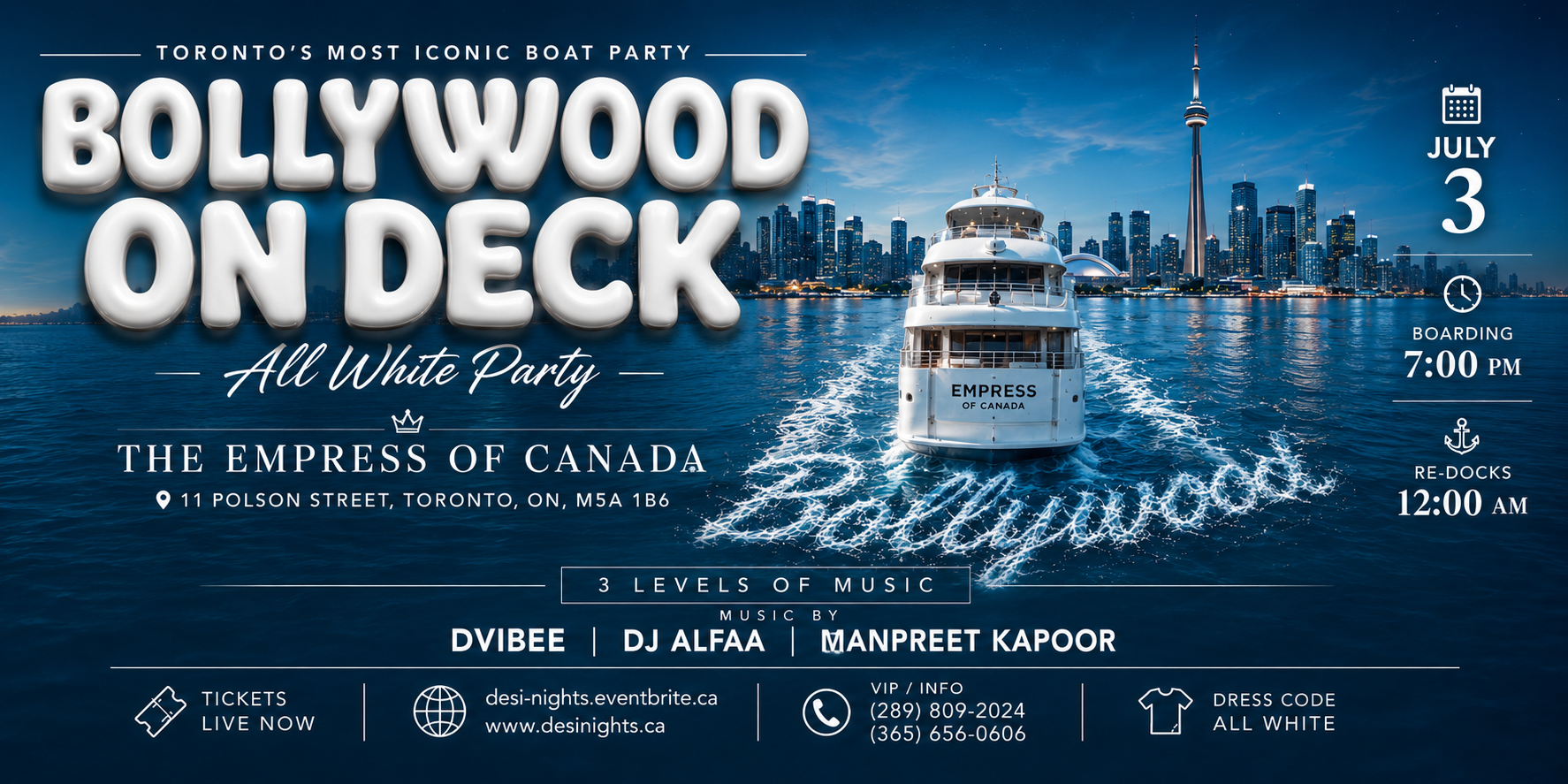 BOLLYWOOD ON DECK — ALL WHITE PARTY