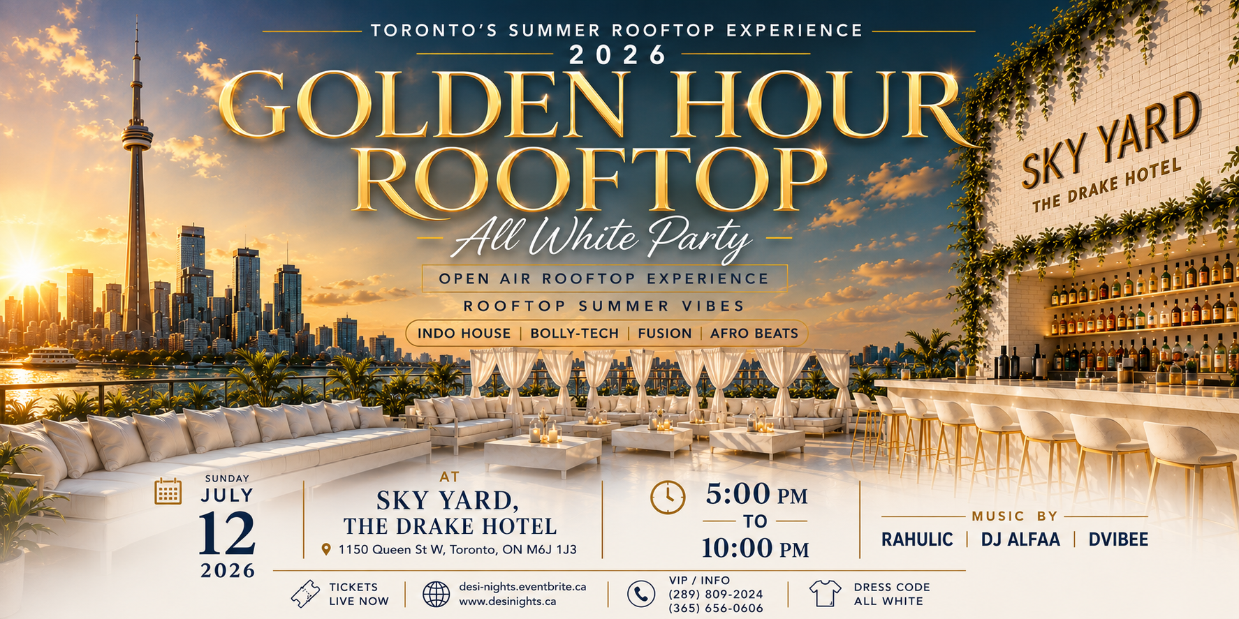 Bollywood Golden Hour Rooftop – Sky Yard at The Drake Hotel ☀️
